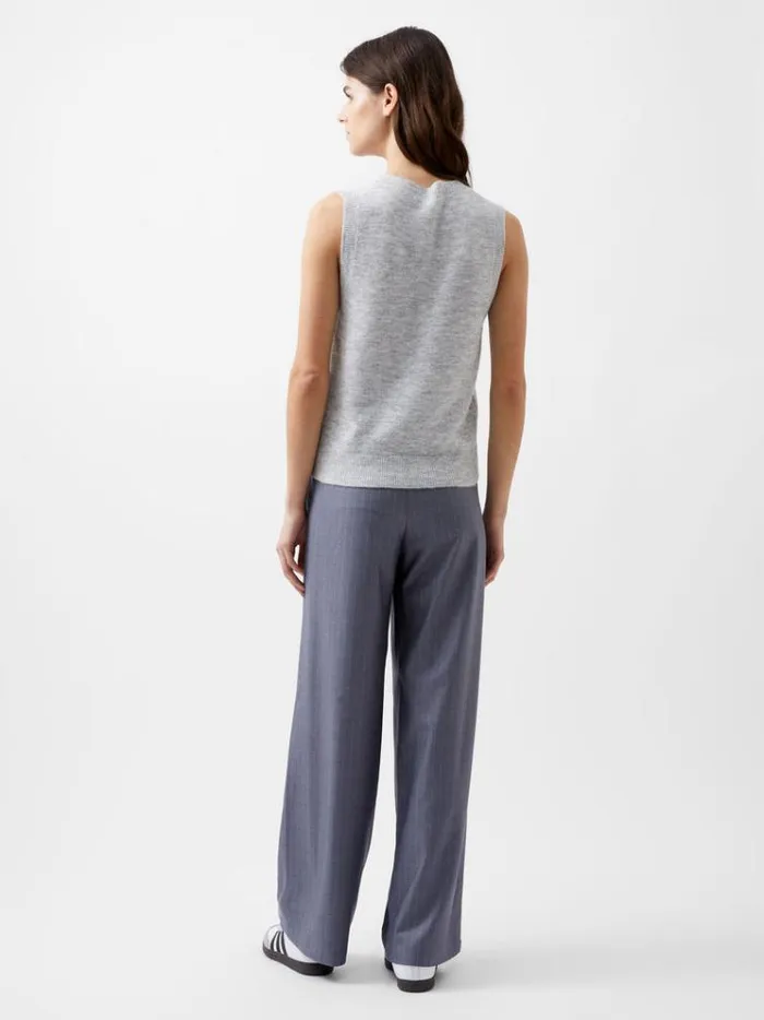 French Connection Jumpers and Cardigans Morena Recycled Vest Dove Grey Mel 8211 Woman