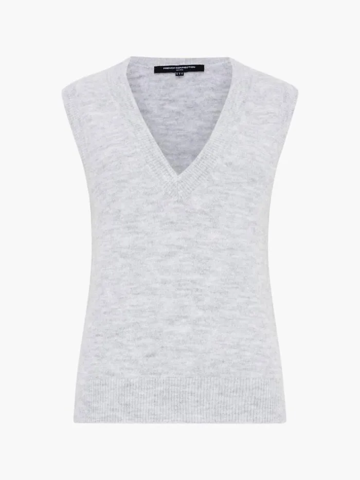 French Connection Jumpers and Cardigans Morena Recycled Vest Dove Grey Mel 8211 Woman
