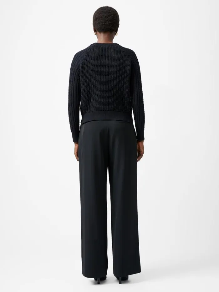 French Connection Jumpers and Cardigans Mozart Popcorn Cable Knit Jumper Black 8211 Woman