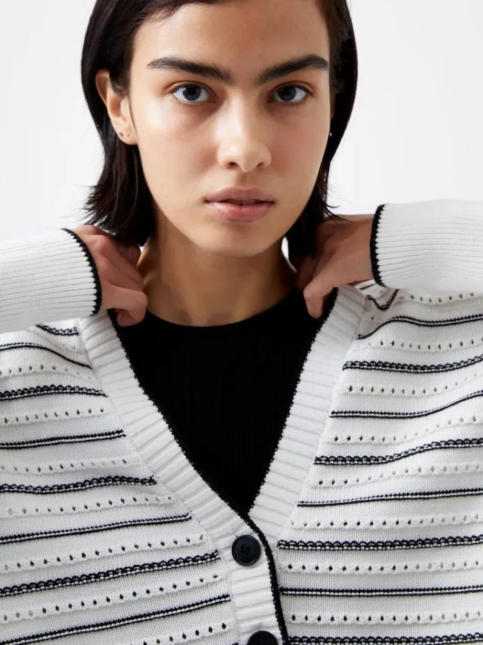 French Connection Jumpers and Cardigans Oskie Long Sleeve Cardigan Winter Whitemoonles 8211 Woman