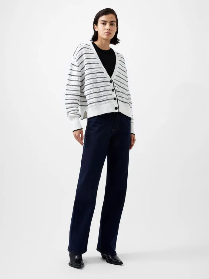 French Connection Jumpers and Cardigans Oskie Long Sleeve Cardigan Winter Whitemoonles 8211 Woman