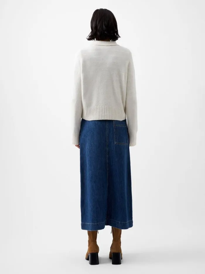 French Connection Jumpers and Cardigans Vhari Recycled Long Sleeve Button Up Jumper Oatmeal Mel 8211 Woman