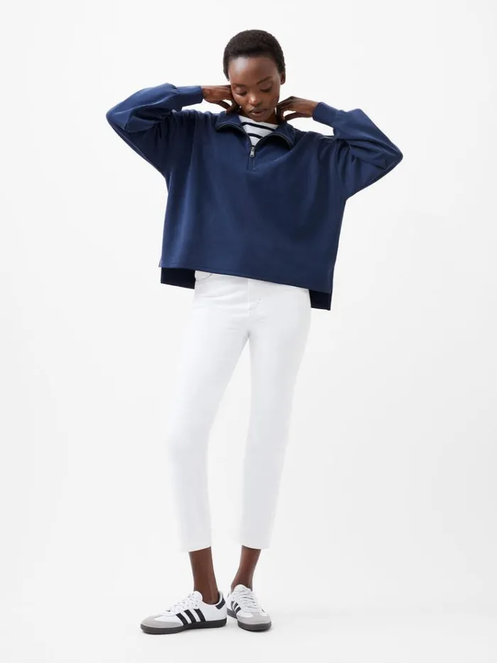 French Connection Jumpers and Cardigans Wren Half Zip Sweater Midnight Blue 8211 Woman