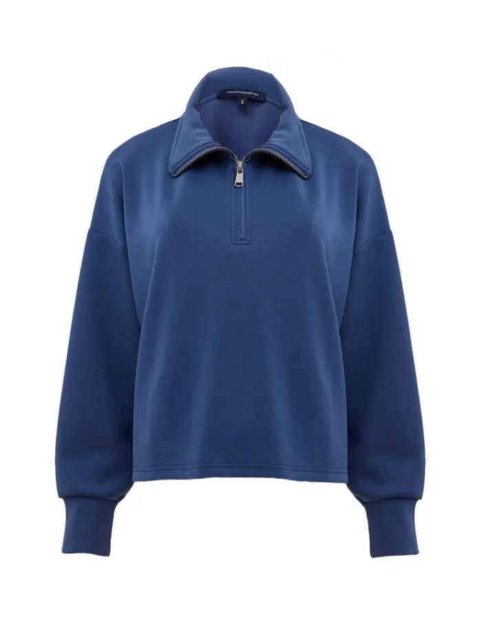 French Connection Jumpers and Cardigans Wren Half Zip Sweater Midnight Blue 8211 Woman