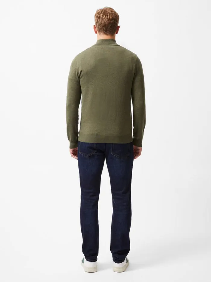 French Connection Knitwear Half Zip Knitted Jumper Olive Green 8211 Man