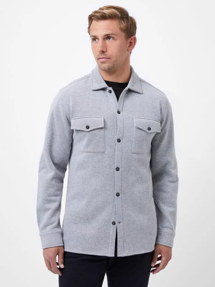 French Connection Shirts Button Through Overshirt Grey 8211 Man