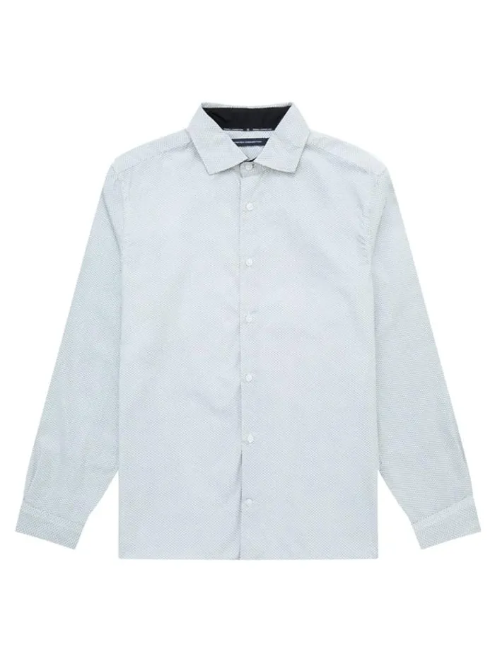 French Connection Shirts Long Sleeve All Over Print Shirt Whiteblack 8211 Man