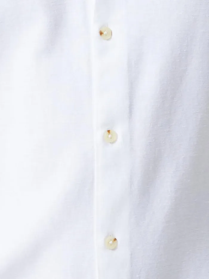 French Connection Shirts Long Sleeve Linen Blend Shirt White 8211 Man