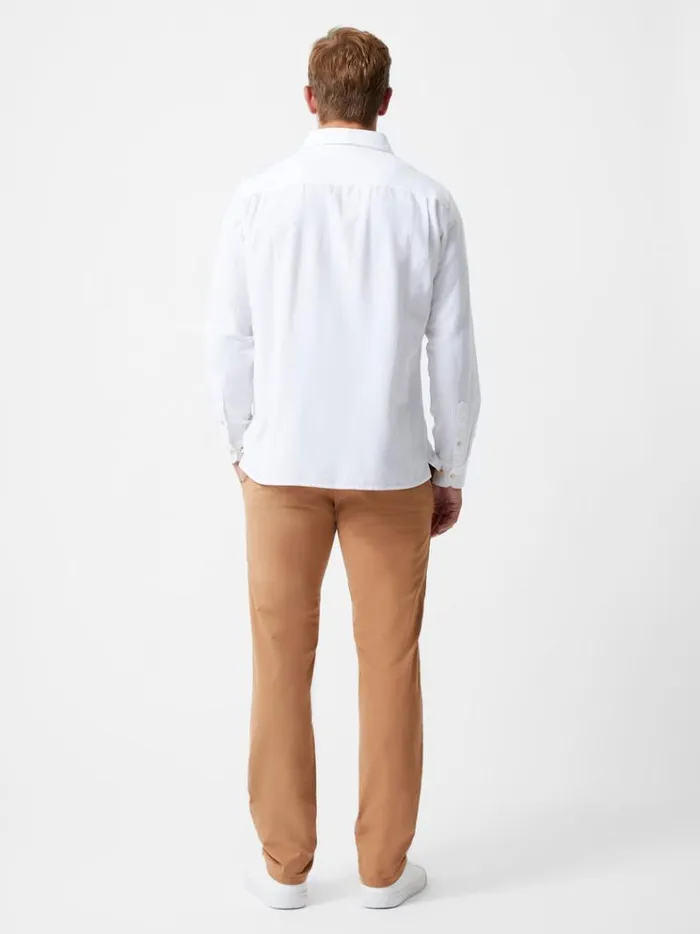 French Connection Shirts Long Sleeve Linen Blend Shirt White 8211 Man