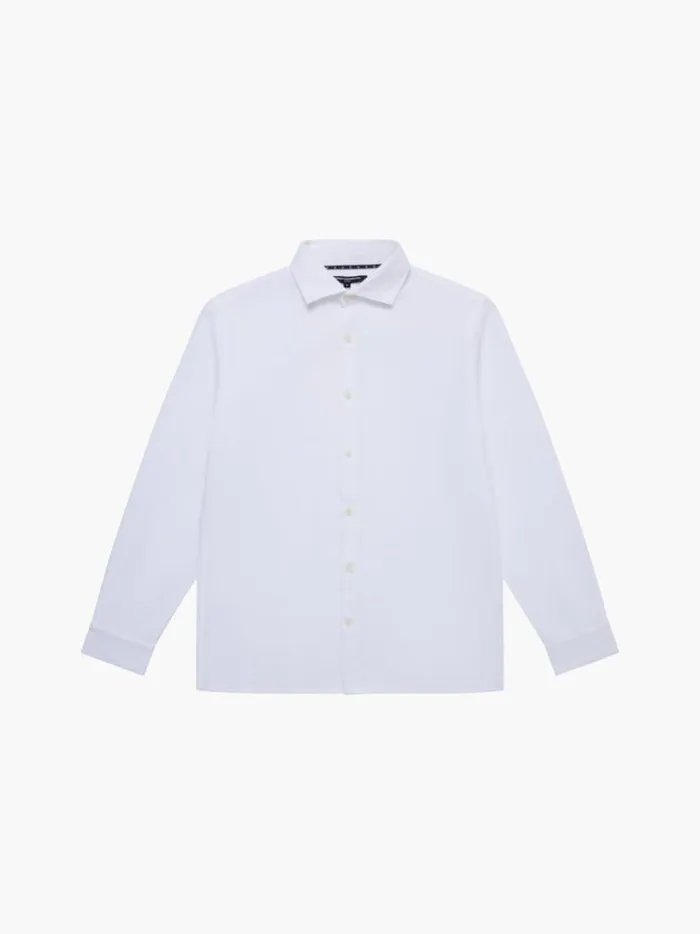 French Connection Shirts Long Sleeve Linen Blend Shirt White 8211 Man
