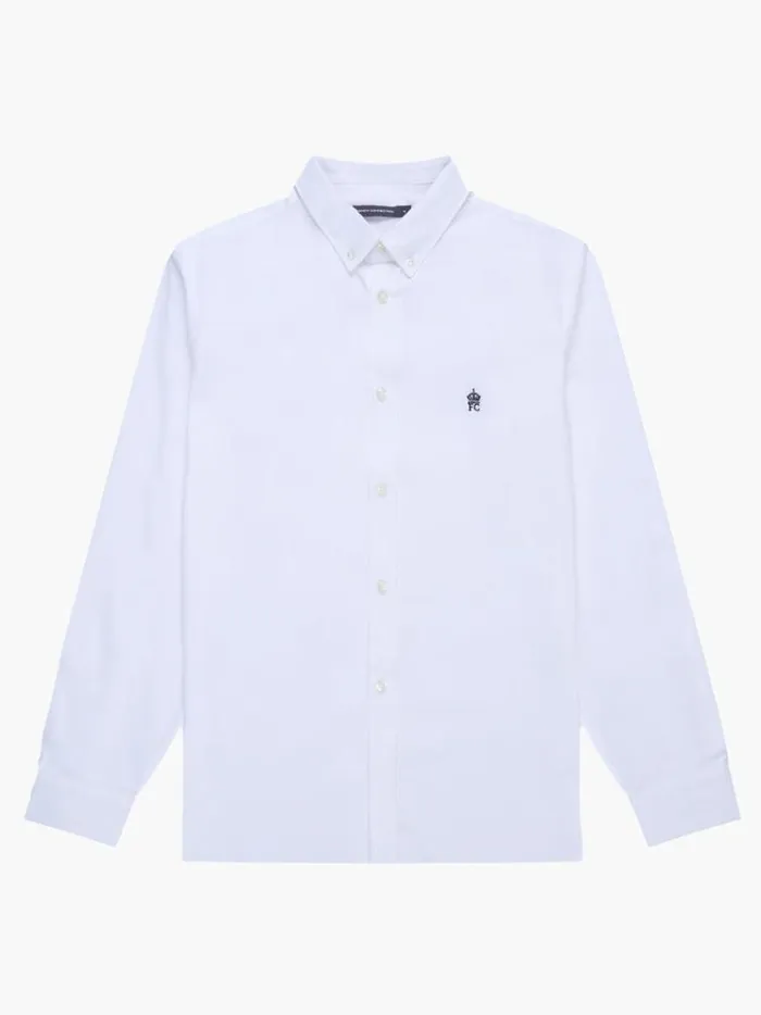 French Connection Shirts Oxford Long Sleeve Crown Shirt White 8211 Man