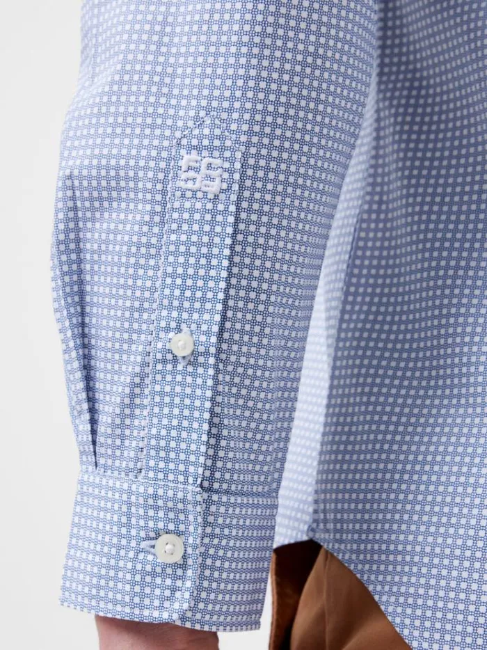 French Connection Shirts Regular Fit Classic Collar Geo Floral Shirt Lt Blue Print 8211 Man