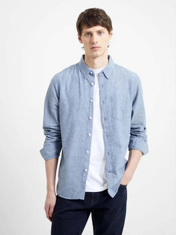 French Connection Shirts Relaxed Chambray Shirt Indigo 8211 Man
