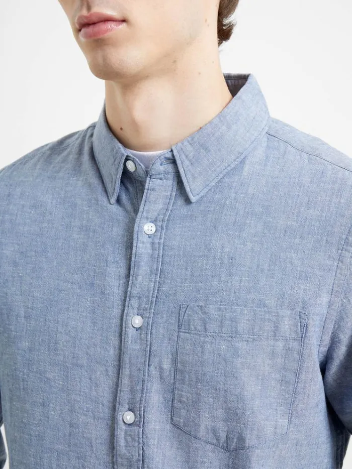 French Connection Shirts Relaxed Chambray Shirt Indigo 8211 Man