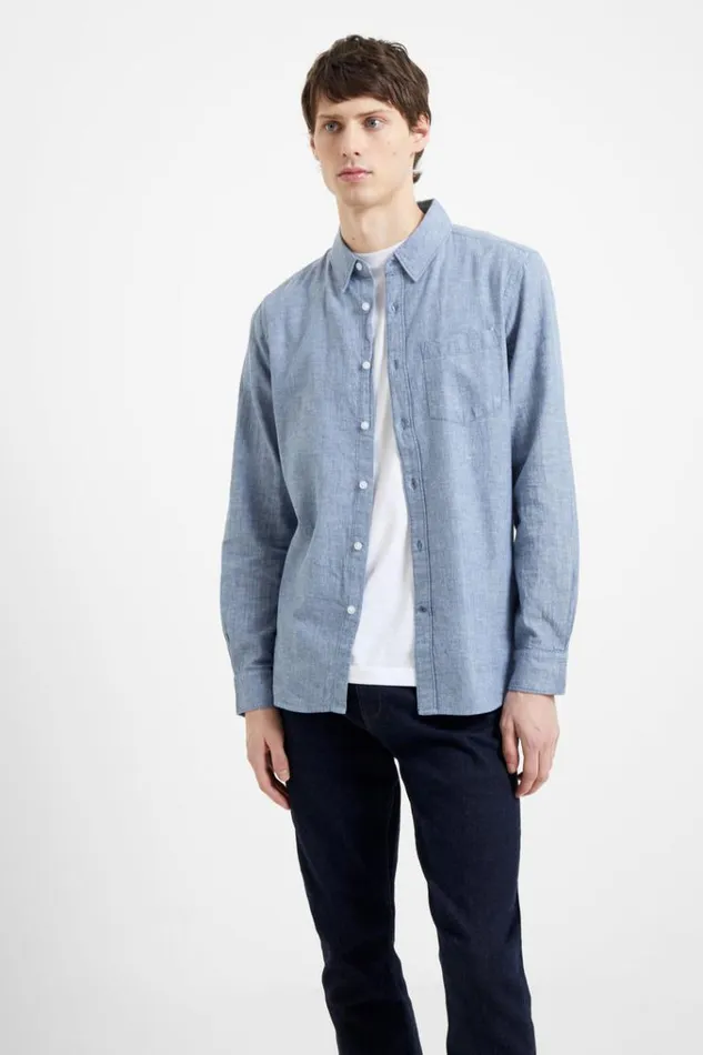 French Connection Shirts Relaxed Chambray Shirt Indigo 8211 Man