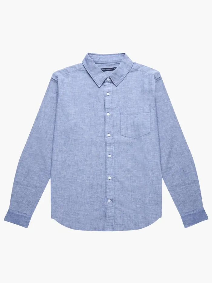French Connection Shirts Relaxed Chambray Shirt Indigo 8211 Man