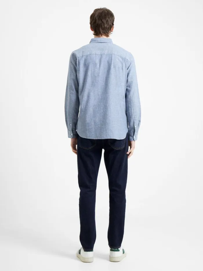 French Connection Shirts Relaxed Chambray Shirt Indigo 8211 Man