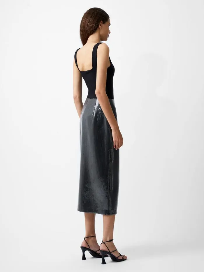 French Connection Skirts and Shorts Amy Sequin Midi Skirt Gunmetal 8211 Woman