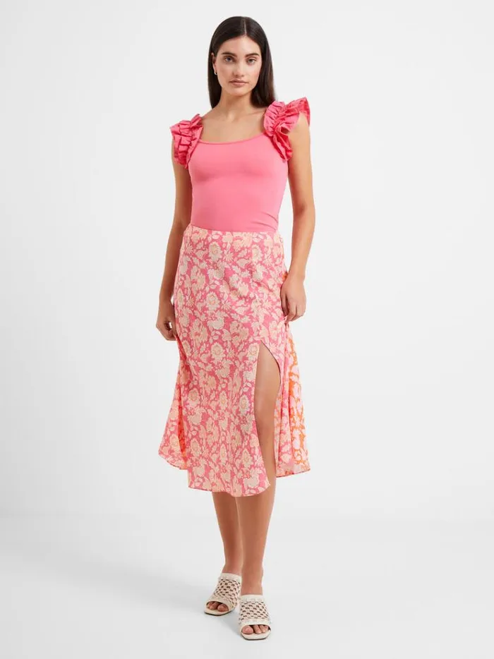 French Connection Skirts and Shorts Cosette Verona Midi Slip Skirt Camellia Rose Mandarin Orange 8211 Woman French Connection Skirts and Shorts Cosette Verona Midi Slip Skirt Camellia Rose Mandarin Orange 8211 Woman