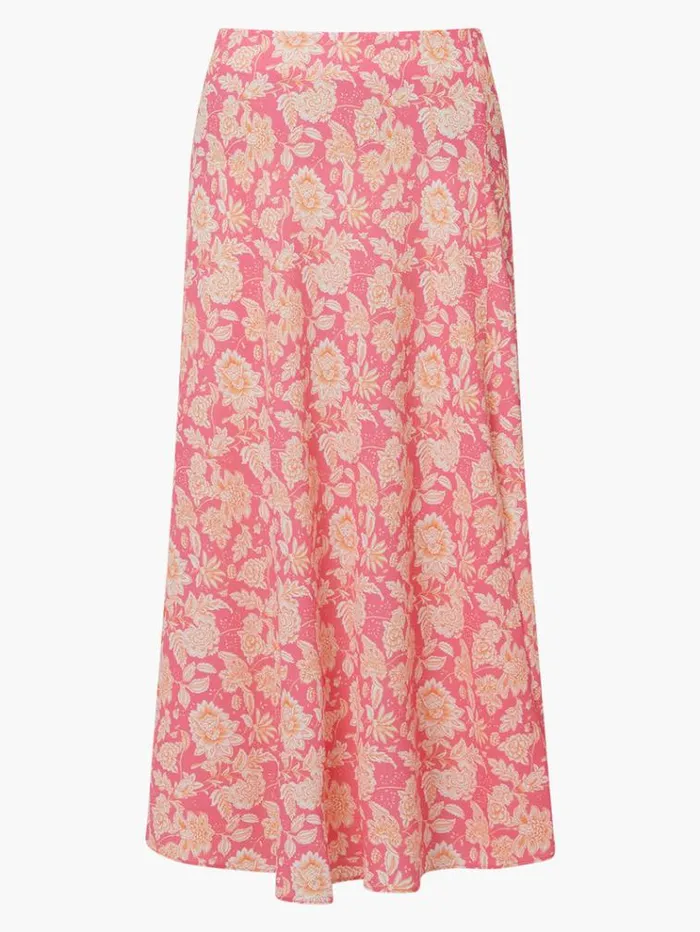 French Connection Skirts and Shorts Cosette Verona Midi Slip Skirt Camellia Rose Mandarin Orange 8211 Woman