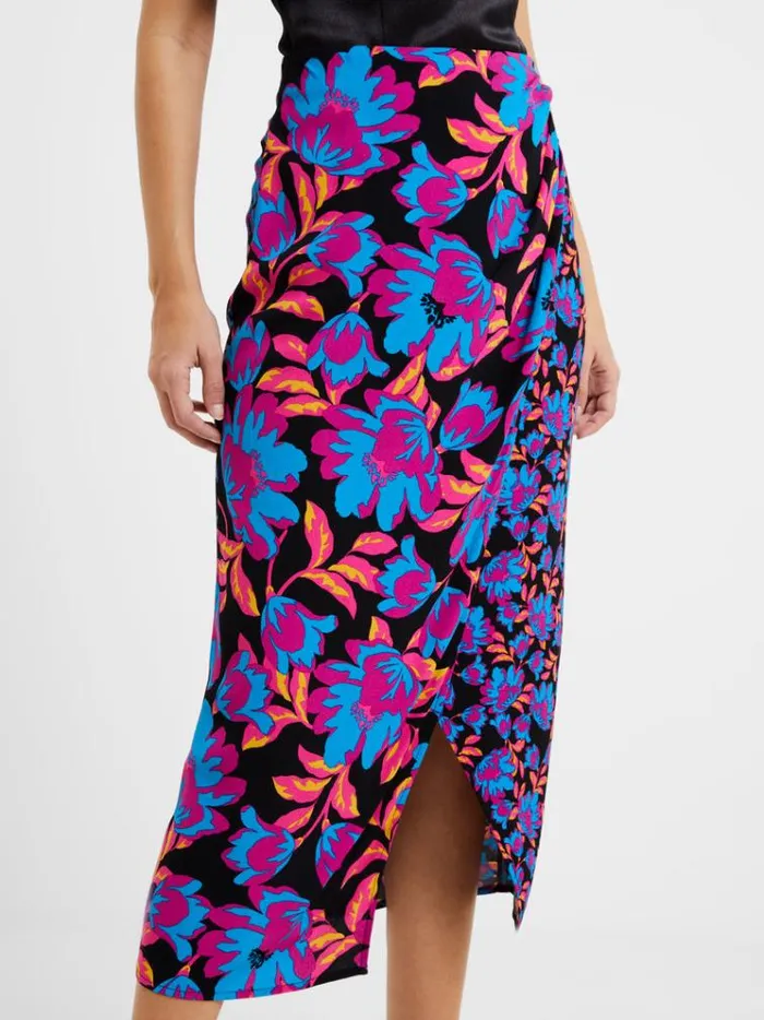 French Connection Skirts and Shorts Darla Eco Anita Midi Skirt Black Multi 8211 Woman