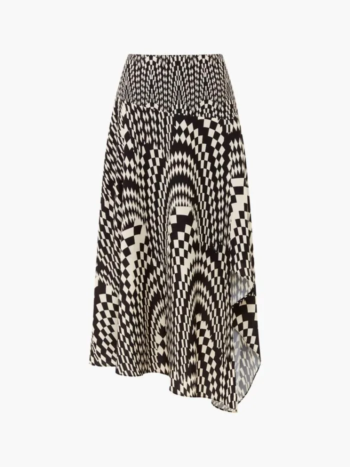 French Connection Skirts and Shorts Fern Arie Crepe Asymmetrical Skirt Classic Creamblackout 8211 Woman
