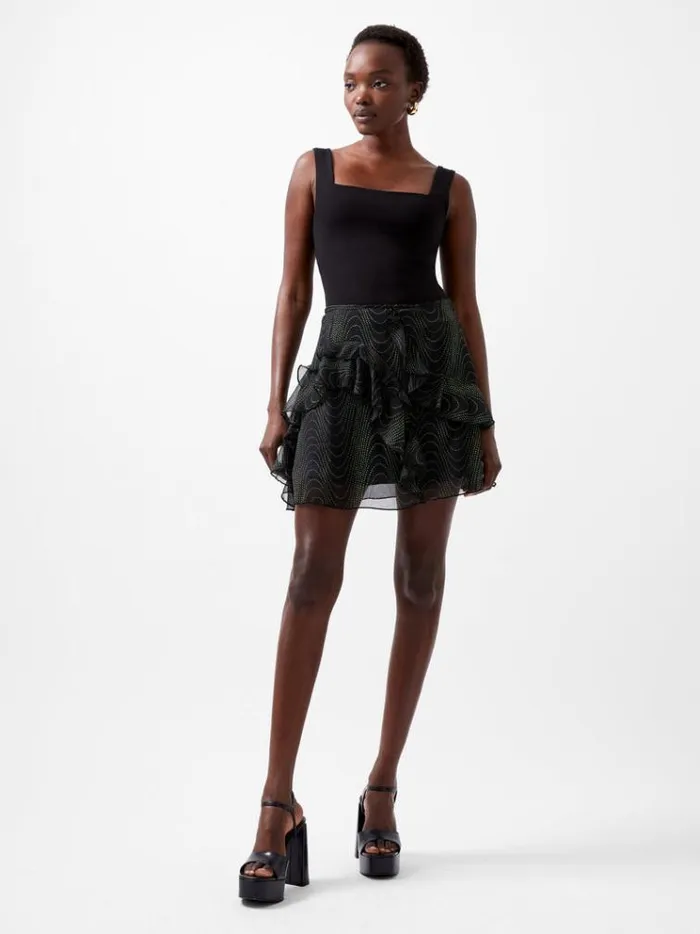 French Connection Skirts and Shorts Grace Artemis Frill Mini Skirt Blackoutvivid Green 8211 Woman French Connection Skirts and Shorts Grace Artemis Frill Mini Skirt Blackoutvivid Green 8211 Woman