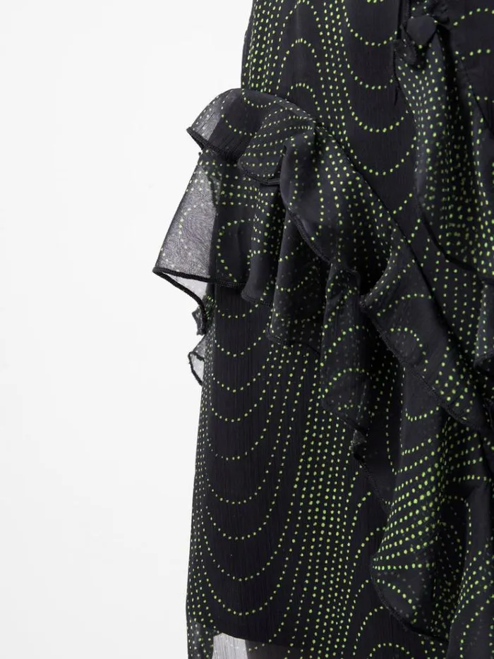 French Connection Skirts and Shorts Grace Artemis Frill Mini Skirt Blackoutvivid Green 8211 Woman