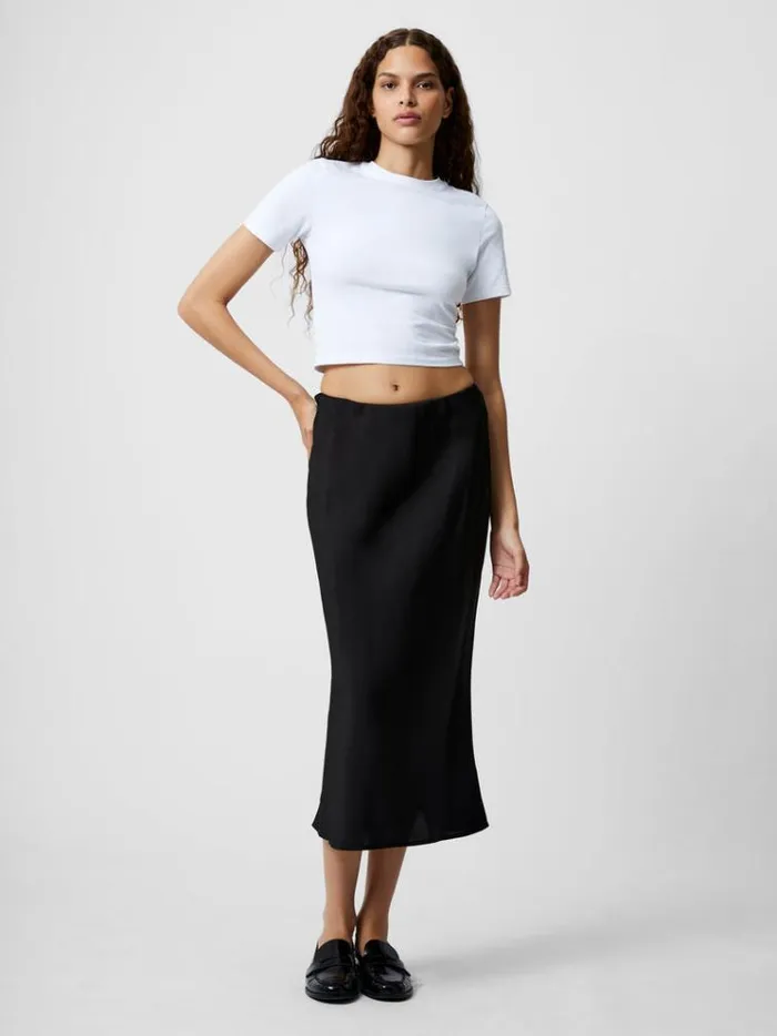 French Connection Skirts and Shorts Satin Slip Midi Skirt Black 8211 Woman
