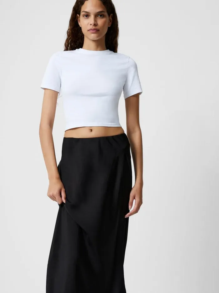 French Connection Skirts and Shorts Satin Slip Midi Skirt Black 8211 Woman