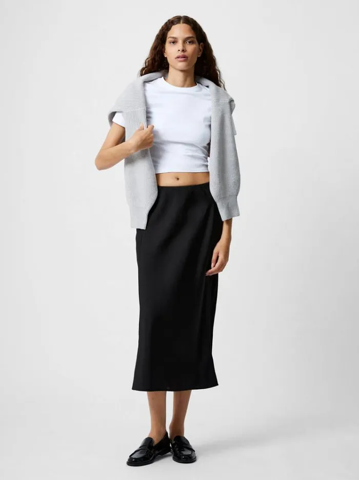 French Connection Skirts and Shorts Satin Slip Midi Skirt Black 8211 Woman