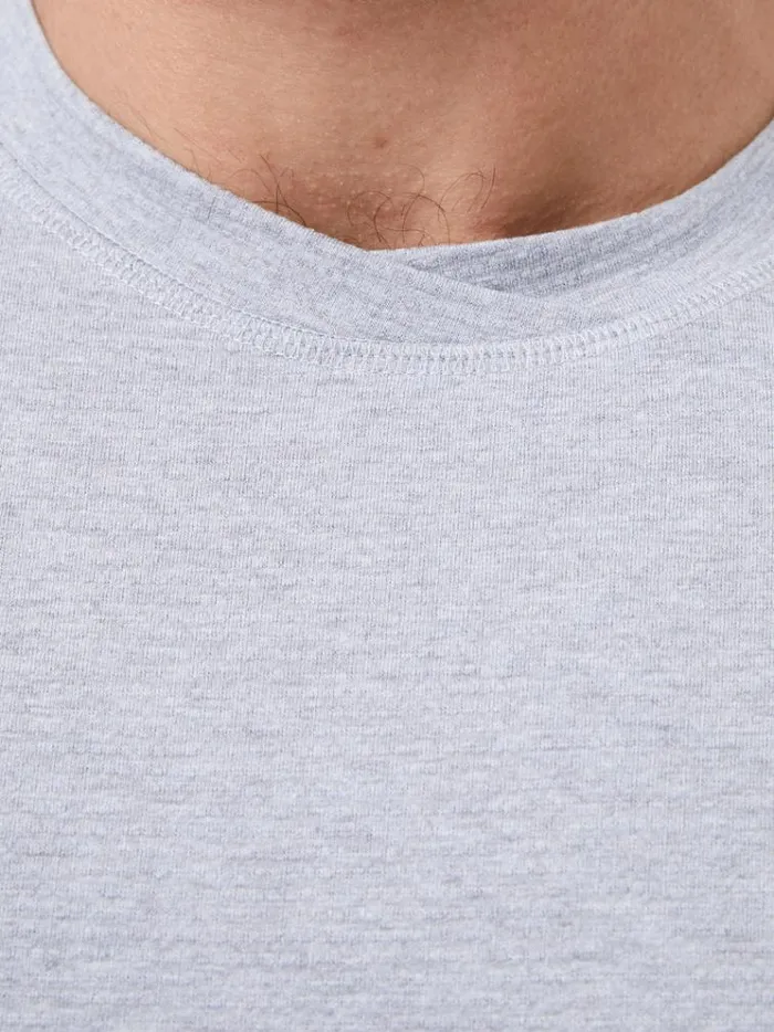 French Connection TShirts and Polo Shirts Crossover Neck Long Sleeve Top Grey 8211 Man