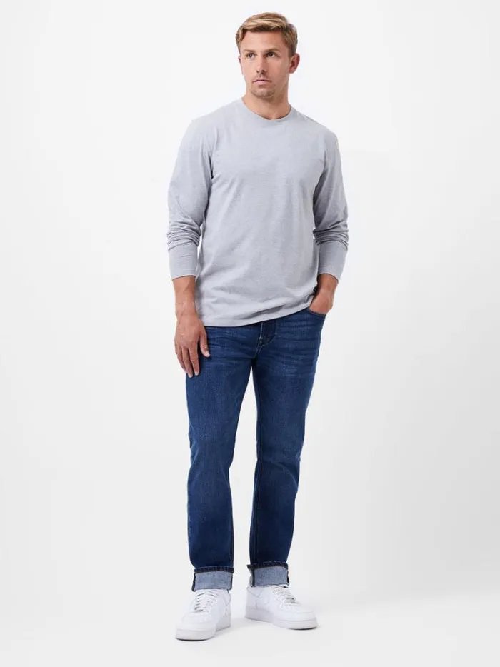French Connection TShirts and Polo Shirts Crossover Neck Long Sleeve Top Grey 8211 Man