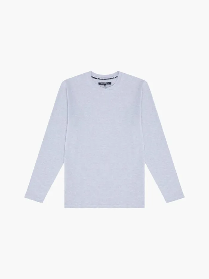 French Connection TShirts and Polo Shirts Crossover Neck Long Sleeve Top Grey 8211 Man