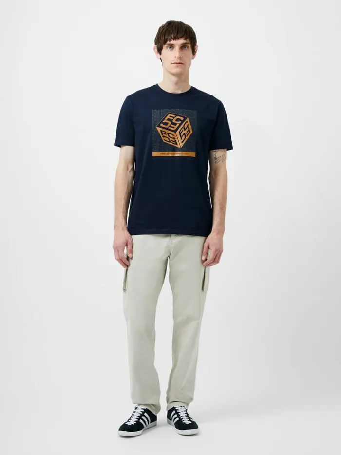 French Connection TShirts and Polo Shirts Large Dice Organic Graphic TShirt Marine 8211 Man