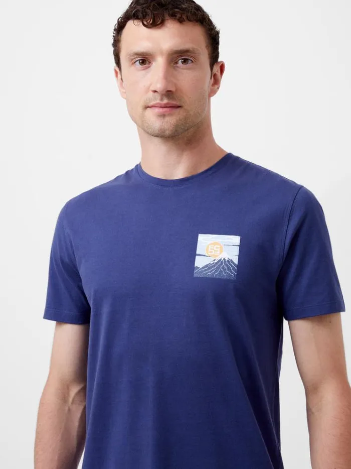 French Connection TShirts and Polo Shirts Mount Fuji Organic Graphic TShirt Indigo Blue 8211 Man French Connection TShirts and Polo Shirts Mount Fuji Organic Graphic TShirt Indigo Blue 8211 Man