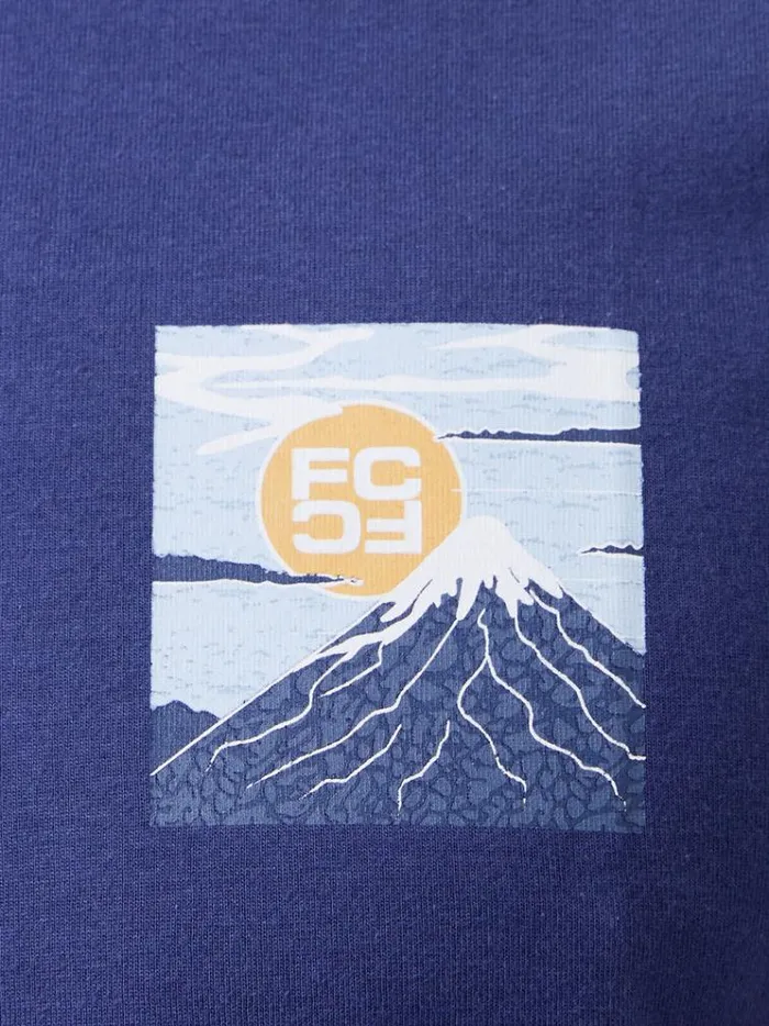 French Connection TShirts and Polo Shirts Mount Fuji Organic Graphic TShirt Indigo Blue 8211 Man