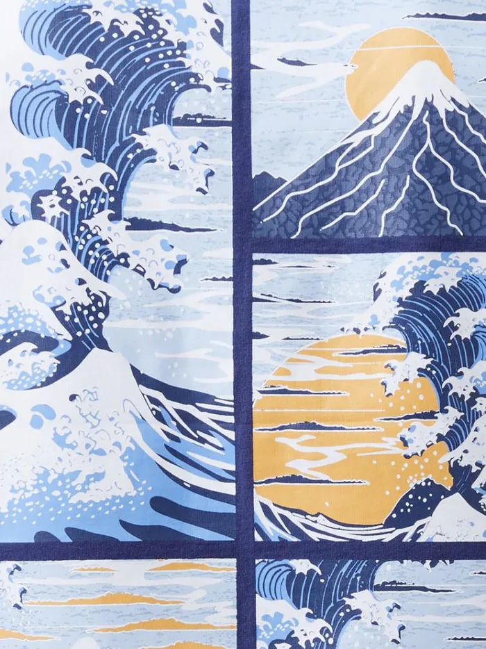 French Connection TShirts and Polo Shirts Mount Fuji Organic Graphic TShirt Indigo Blue 8211 Man