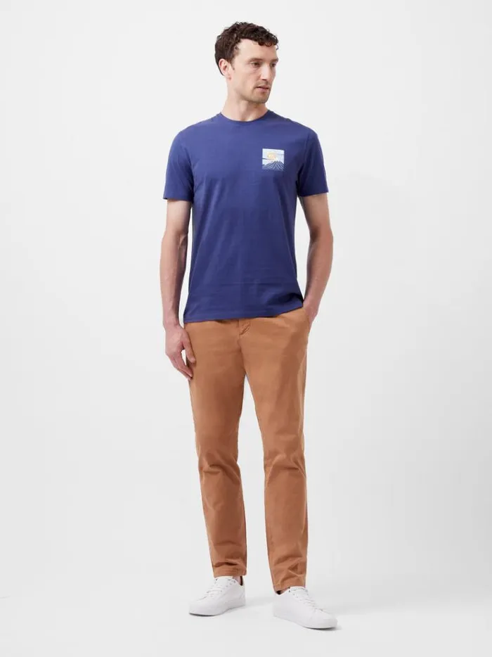 French Connection TShirts and Polo Shirts Mount Fuji Organic Graphic TShirt Indigo Blue 8211 Man