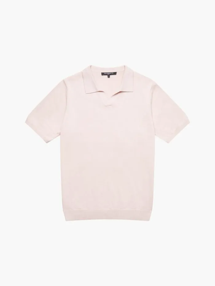 French Connection TShirts and Polo Shirts Resort Short Sleeve Polo Shirt Silver Pink 8211 Man