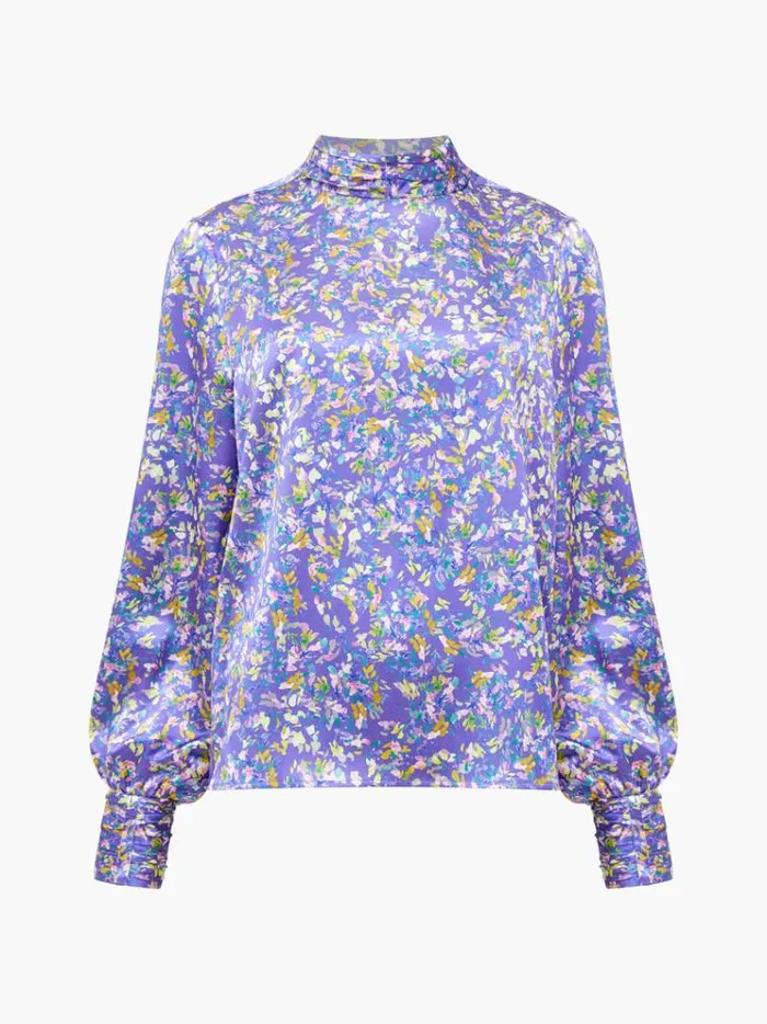 French Connection Tops Amber Adora Satin Top Cobalt Violet 8211 Woman