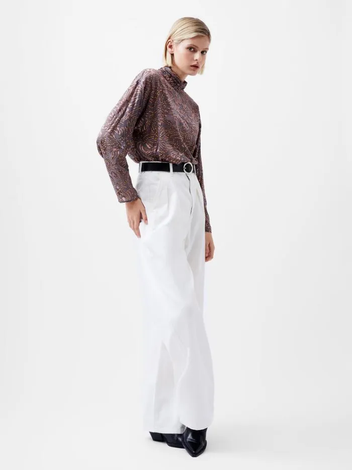 French Connection Tops Becky Devore Turtle Neck Top Bronze Multi 8211 Woman
