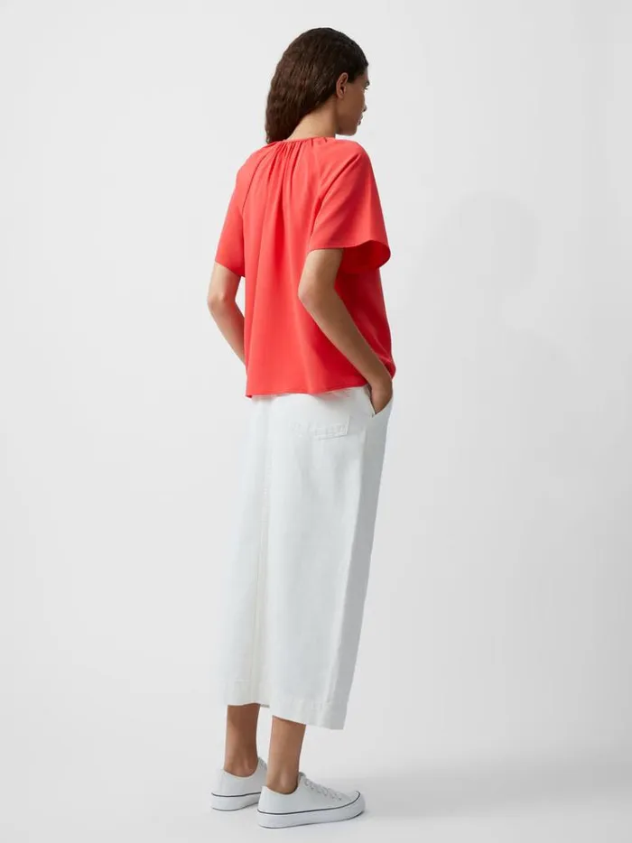 French Connection Tops Capriana Crepe Light Top Cayenne Red 8211 Woman