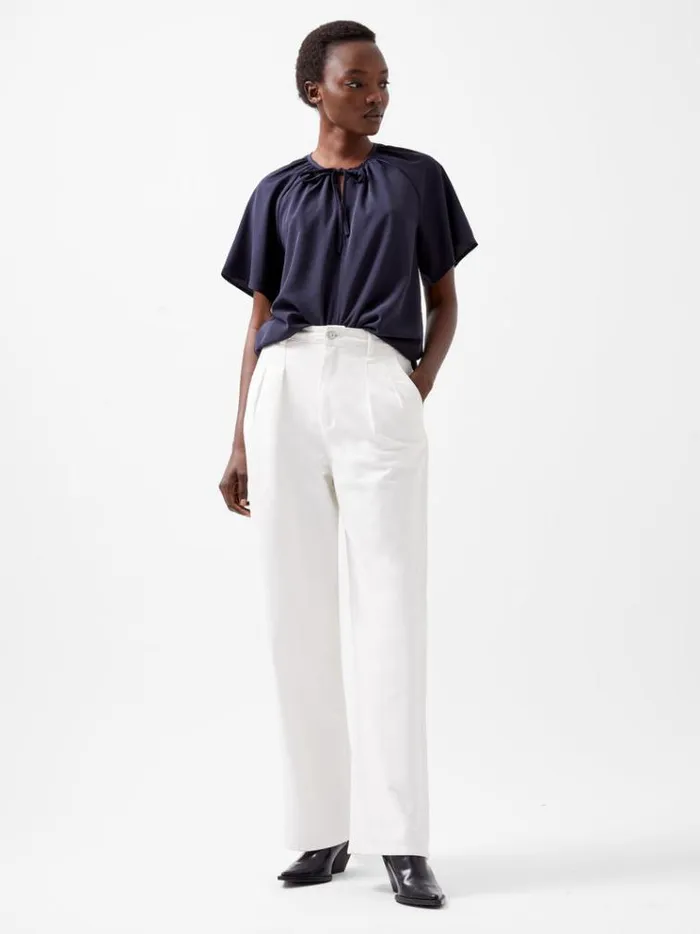 French Connection Tops Capriana Crepe Light Top Marine 8211 Woman
