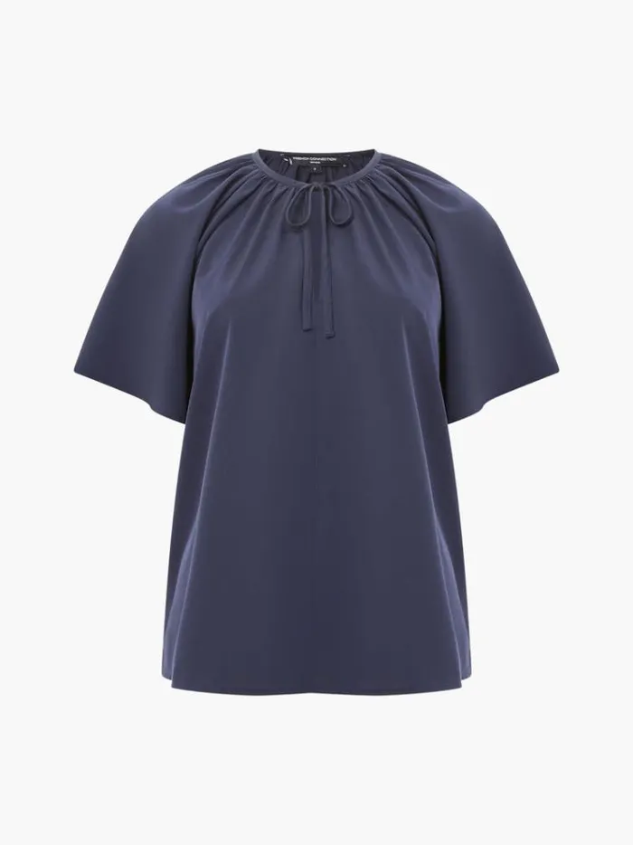 French Connection Tops Capriana Crepe Light Top Marine 8211 Woman