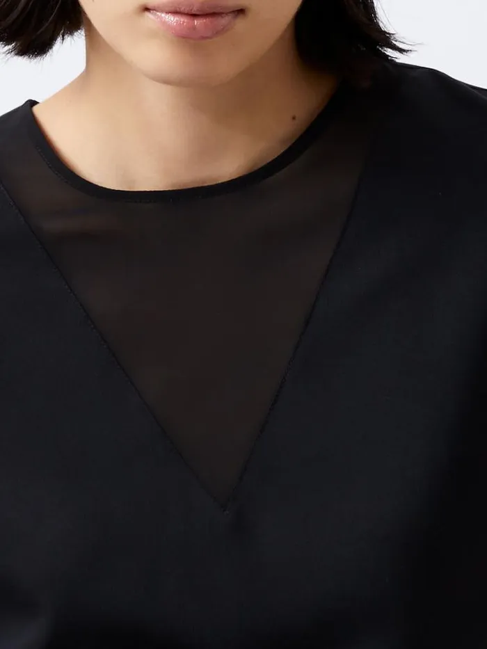 French Connection Tops Capriana Crepe Top Blackout 8211 Woman