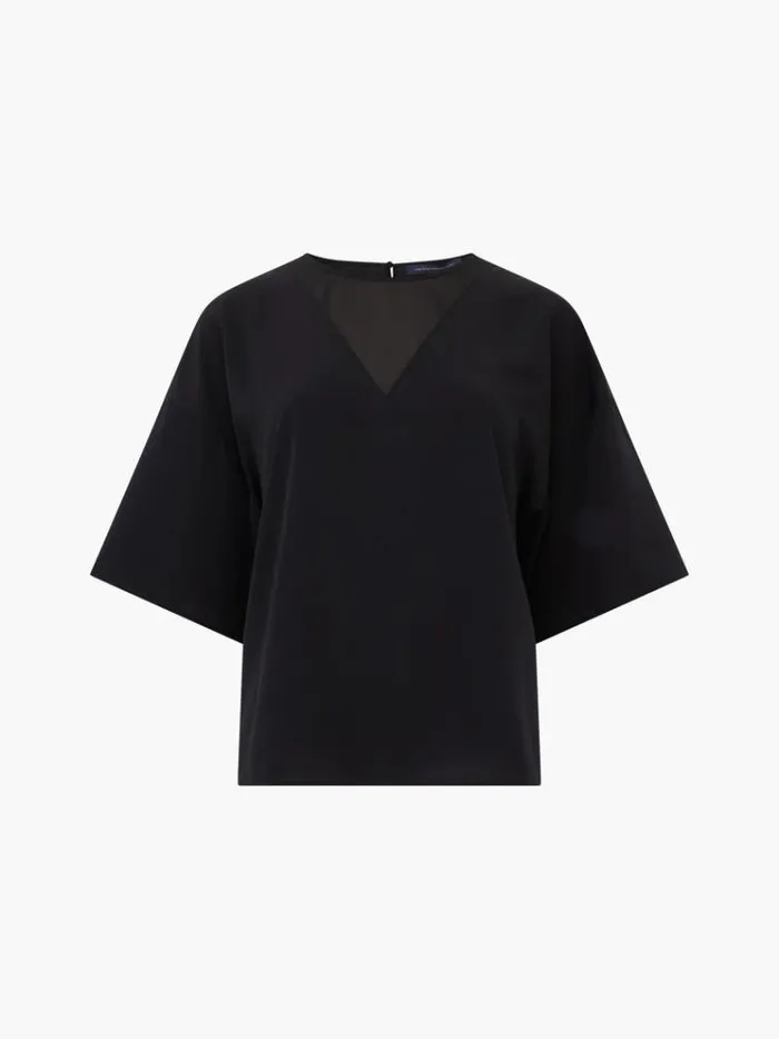 French Connection Tops Capriana Crepe Top Blackout 8211 Woman