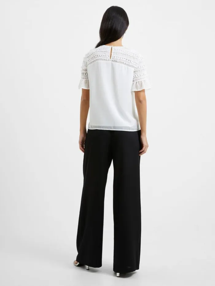French Connection Tops Carina Embellished Top Winter White 8211 Woman