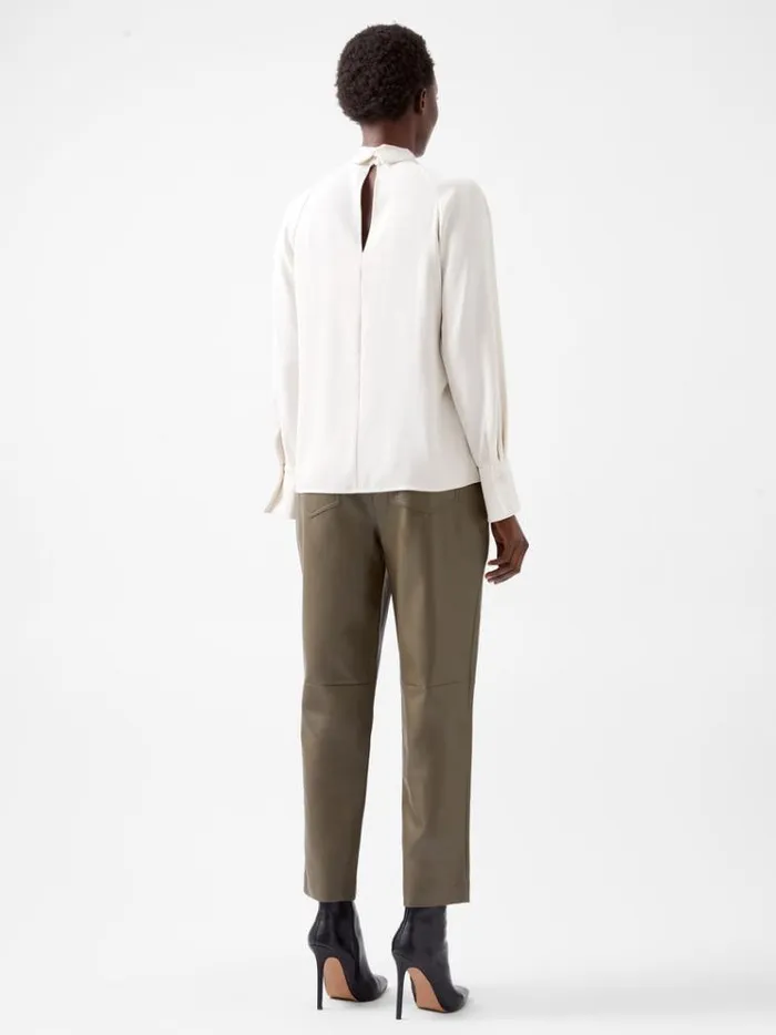 French Connection Tops Carmen Recycled Crepe Tie Blouse Classic Cream 8211 Woman