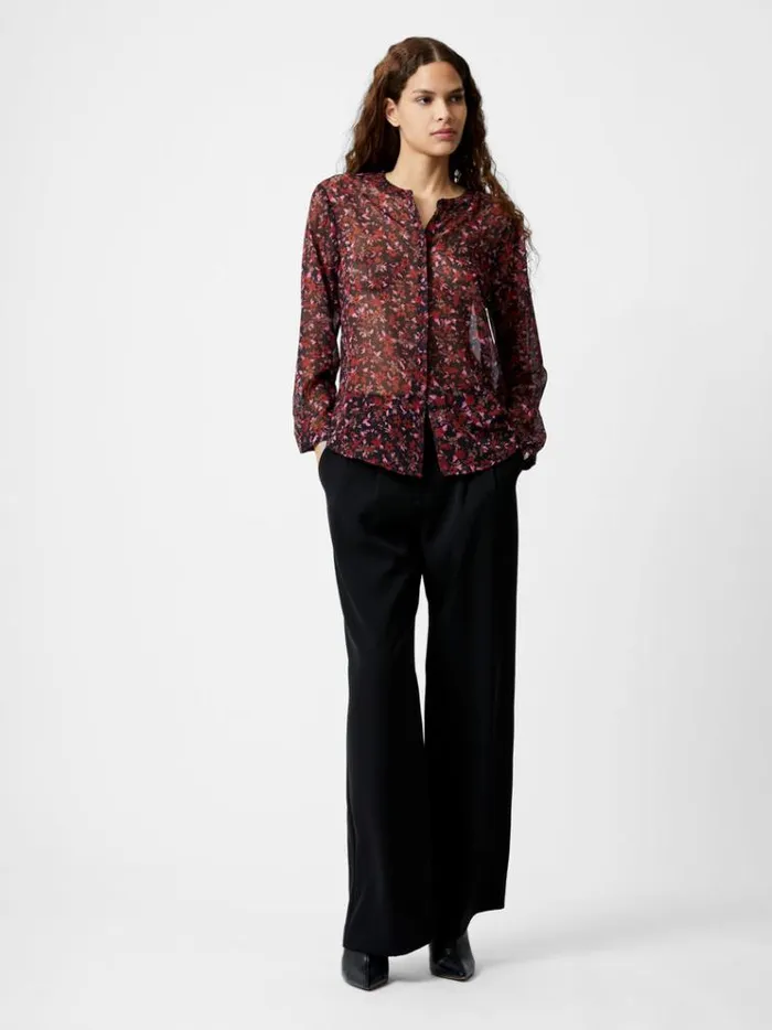 French Connection Tops Clara ButtonThrough Top Black 8211 Woman